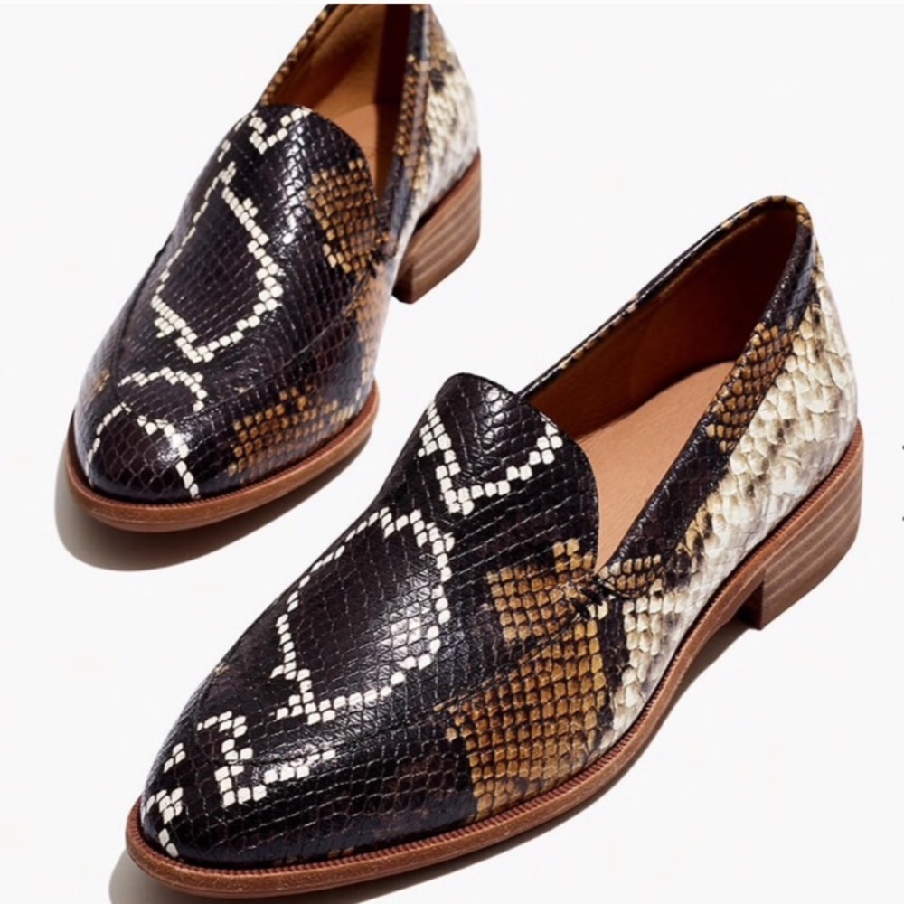 Madewell Frances Loafer Snake Embossed Leather